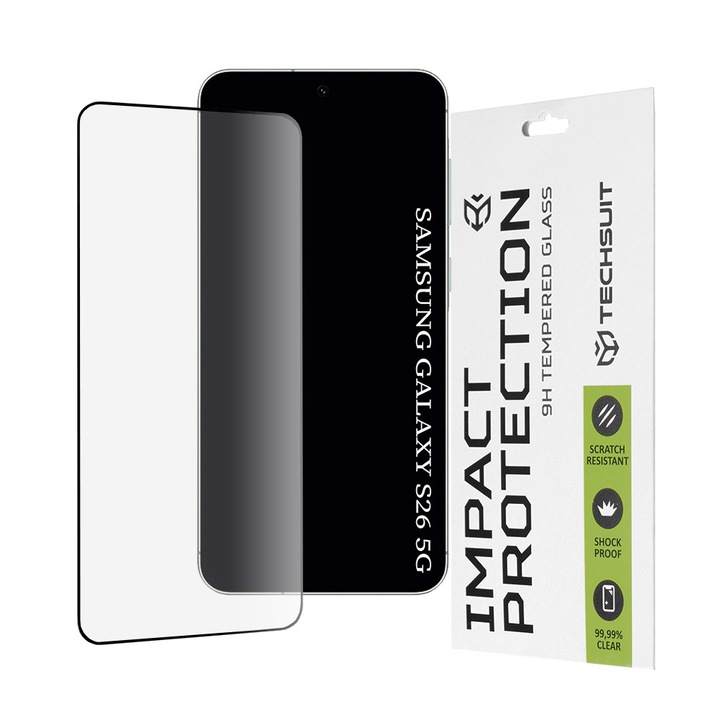 Folie pentru Samsung Galaxy S26 - Techsuit 111D Full Cover / Full Glue Glass - Black