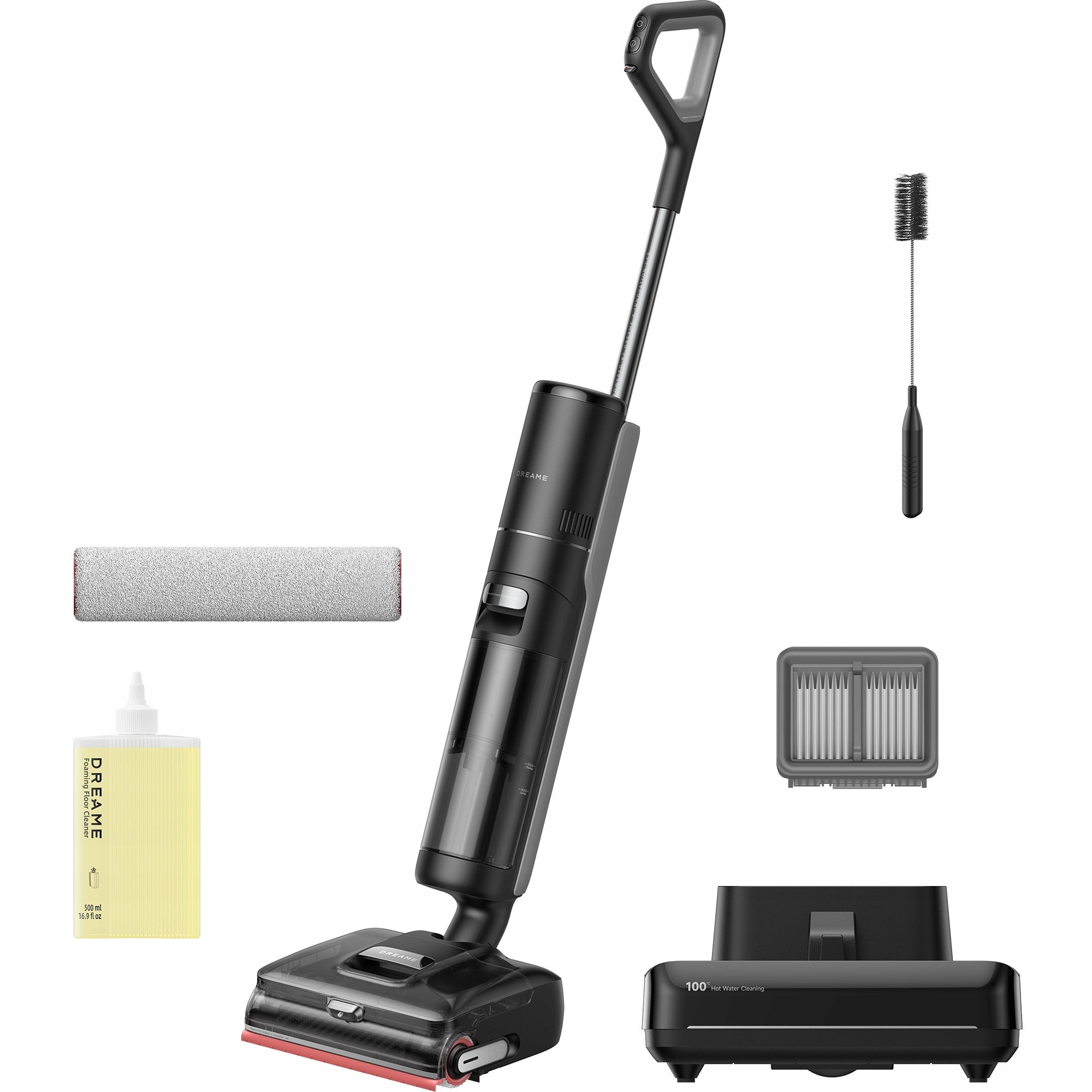 Aspirator vertical fara fir Dreame H15 Pro FoamWash, tehnologie curatare cu spuma, capacitate 5000 mAh, 14x10,6cm