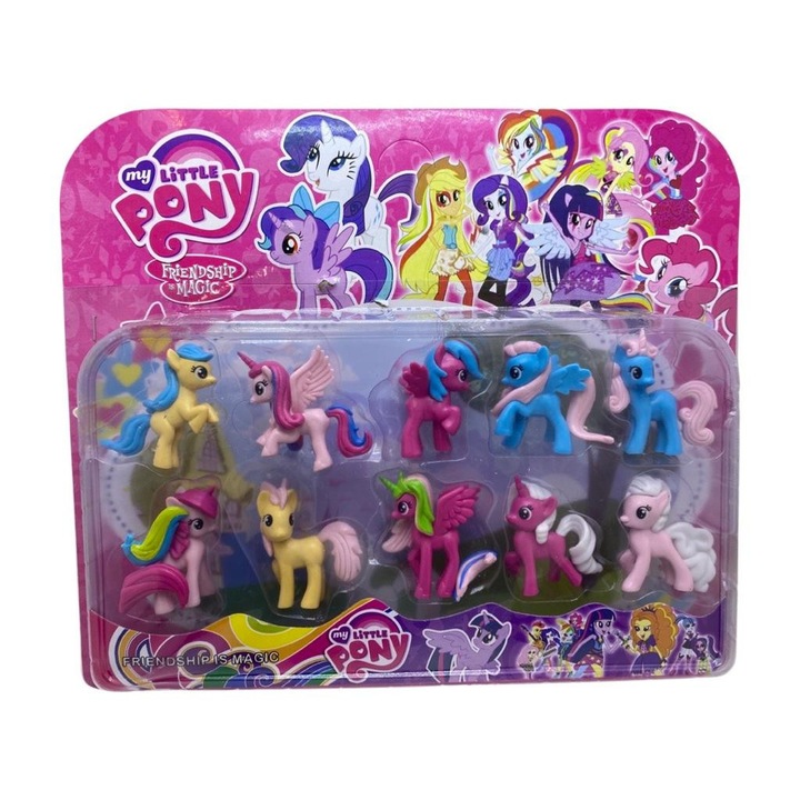 Set 10 figurine, Aymax, Lumea Poneiilor, ecologice, 4-6cm