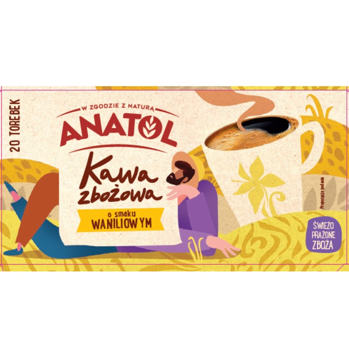 Cafea din cereale, FoodWell, aroma de vanilie, 84g