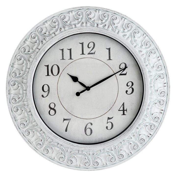 Falióra, műanyag, fehér, fekete, 60 cm