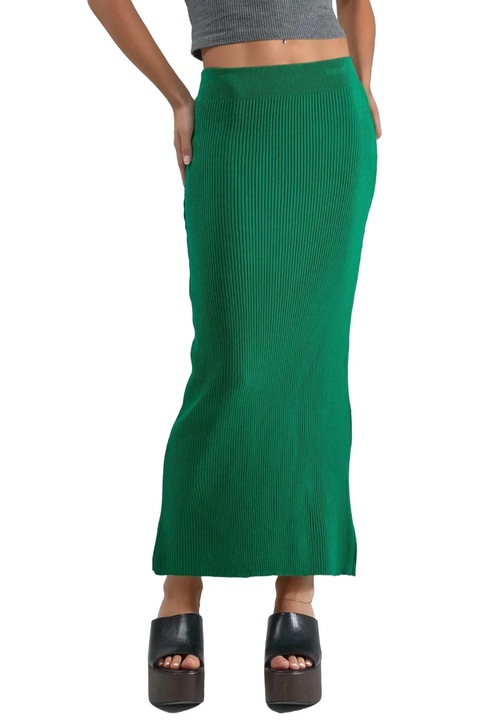 Fusta, MyFashion, Talie inalta, Verde, Tricot, One Size INTL