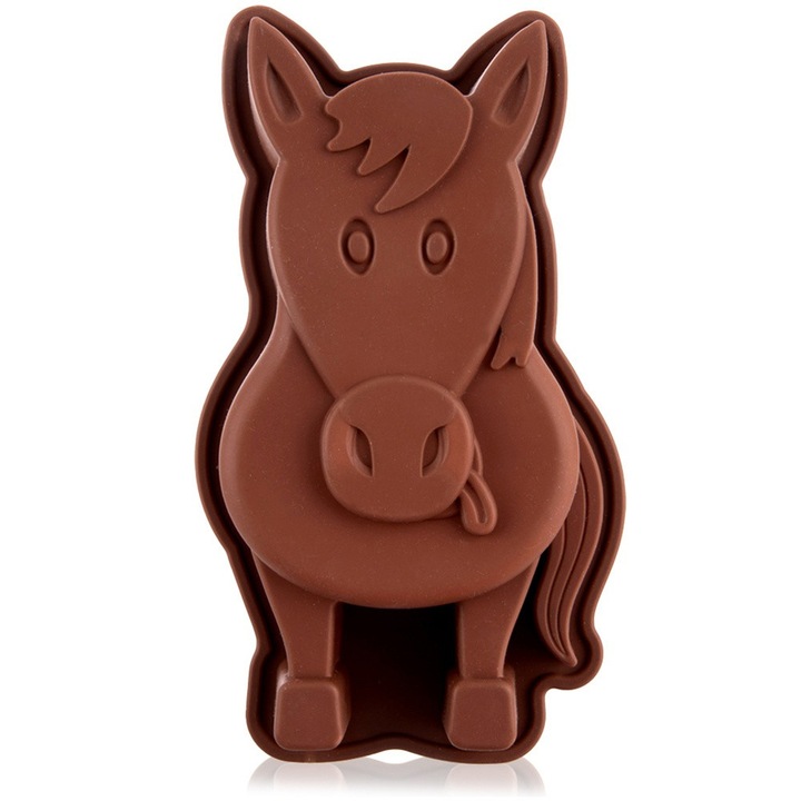 Forma 3D Din Silicon Flexibil Orion Ce Reproduce Figura Impresionanta A Unui Cal, Dimensiune 19x10 Centimetri, Extraordinara Pentru Biscuiti De Casa, Prajituri Fine Si Jeleuri Atractive, Produsul Antiaderent Nu Preia Aromele Si Suporta Perfect Spalarea