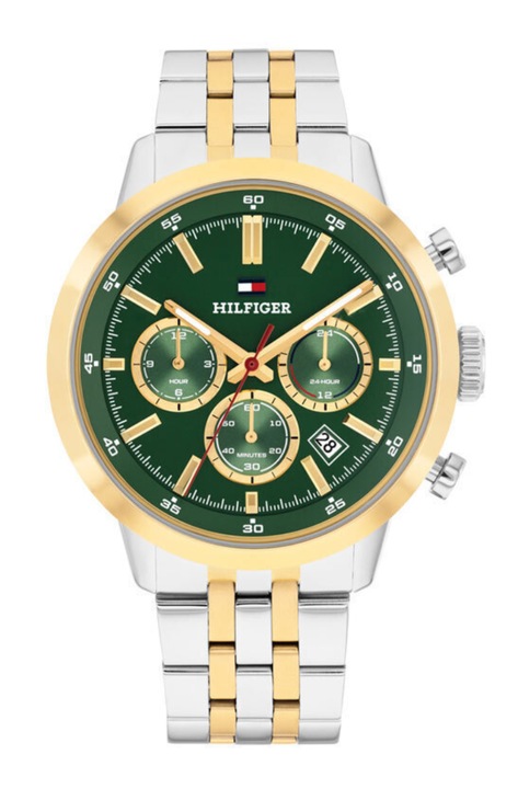 Ceas barbatesc Tommy Hilfiger 1710754, mecanism quartz, carcasa din otel inoxidabil, culoare bicolor, 43mm