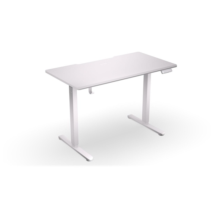 Birou gaming Endorfy Atlas S electric, alb, 1140x600x720-1180mm, capacitate 50kg, suport casti