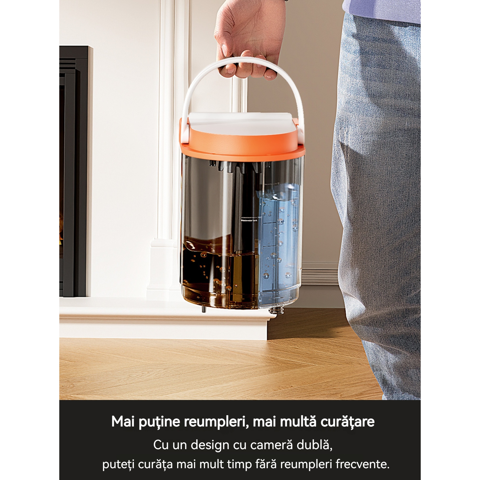 Aspirator Rolipo UWANT B300 PRO, 600W, 18kPa, functie autocuratare, alb