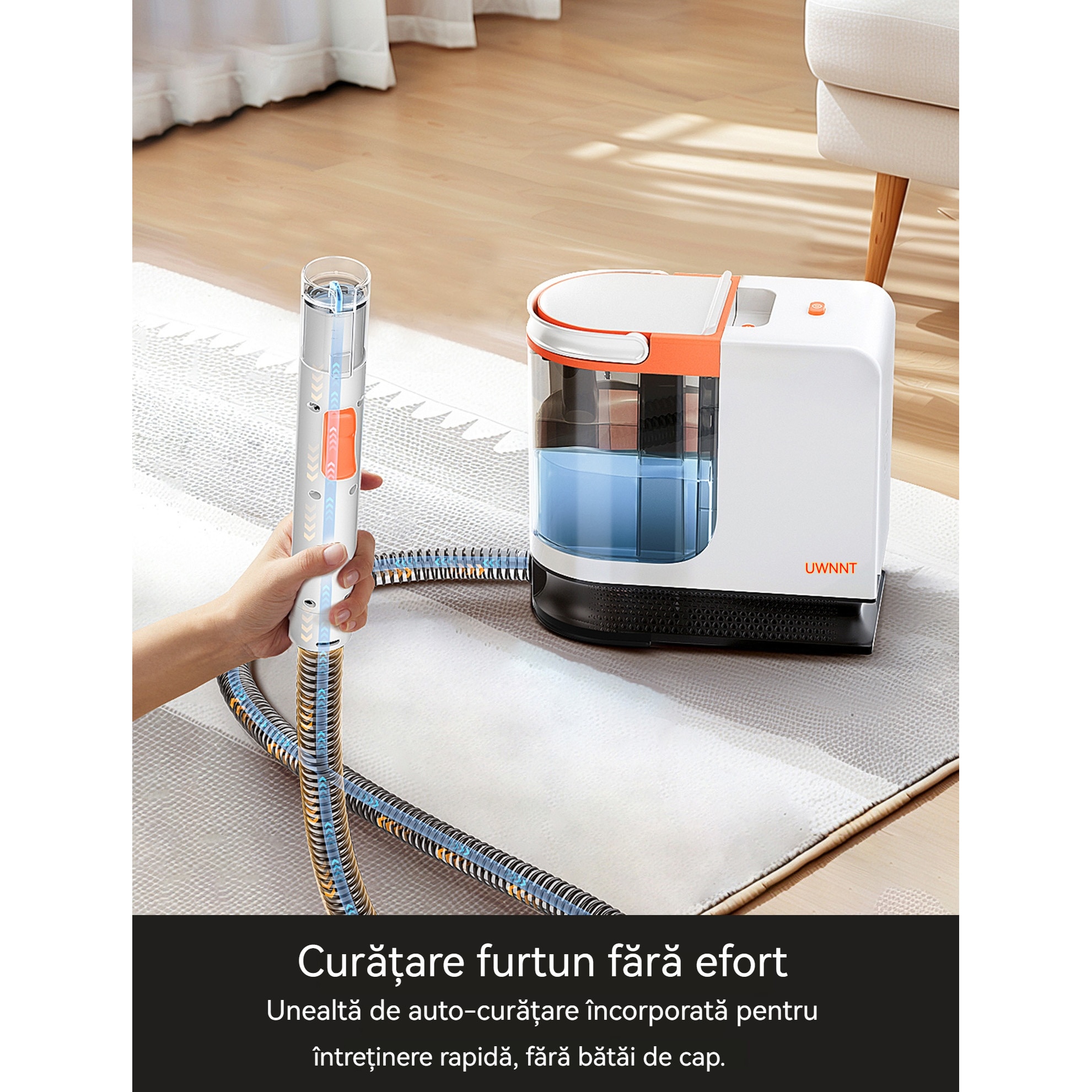 Aspirator Rolipo UWANT B300 PRO, 600W, 18kPa, functie autocuratare, alb