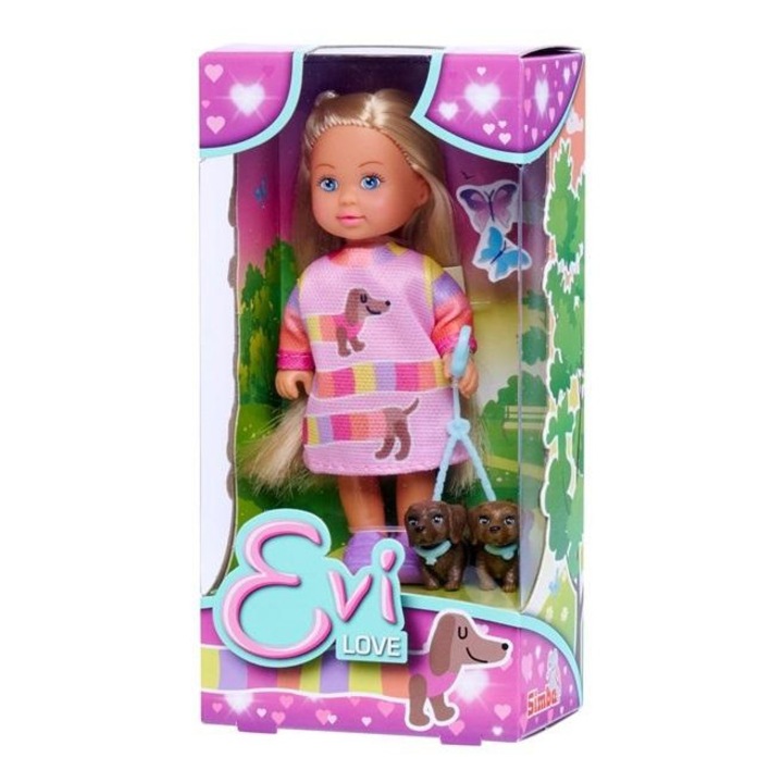 Papusa Evi cu doi caini, set, 12cm