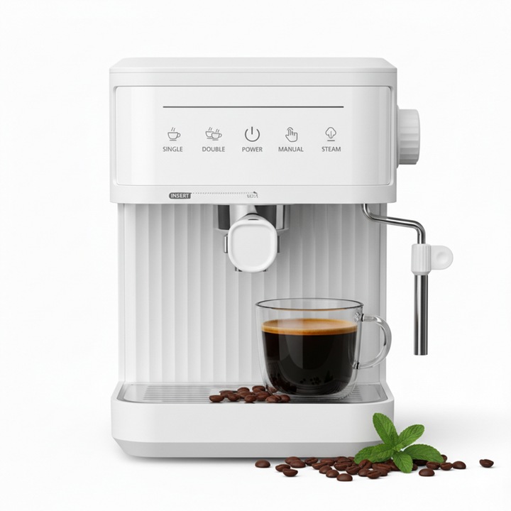 Espressor portabil 3 in 1 Seabeloom, cu display digital, acumulator 7800mAh, incarcare USB Type-C, ideal pentru calatorii, camping, birou