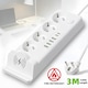 Prelungitor Seabeloom 3000W, 11-in-1, 3m, cu 4 prize AC, 4 porturi USB-A, 2 porturi USB-C, Incarcare Wireless 15W, 220V-250V, protectie la supratensiune, design compact, pentru Casa si Birou