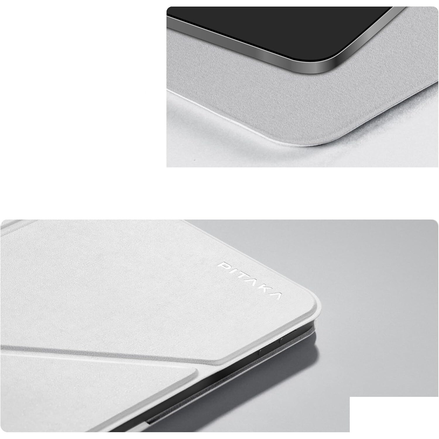Etui protectie pentru iPad Pro 13 2024, PITAKA MagEZ Folio 2, alb, ultrausor, multiple unghiuri de vizionare