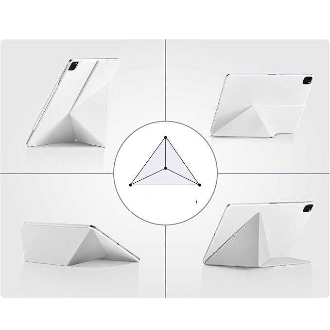 Etui protectie pentru iPad Pro 13 2024, PITAKA MagEZ Folio 2, alb, ultrausor, multiple unghiuri de vizionare