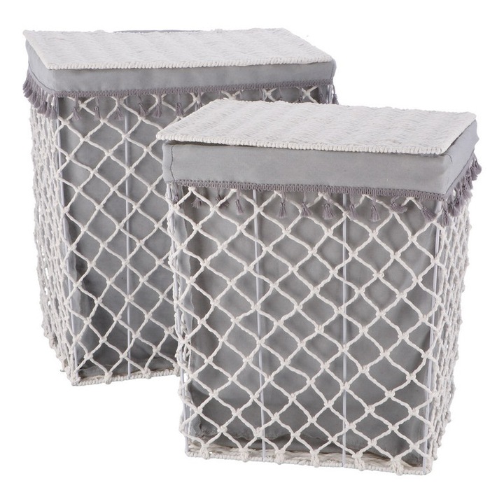 Set 2 cosuri rufe gri 40 x 30 x 46, 45 x 35 x 51 cm