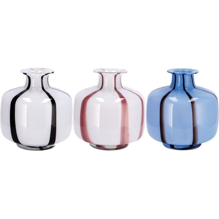 Set 3 vaze flori sticla multicolora 20 x 21 cm