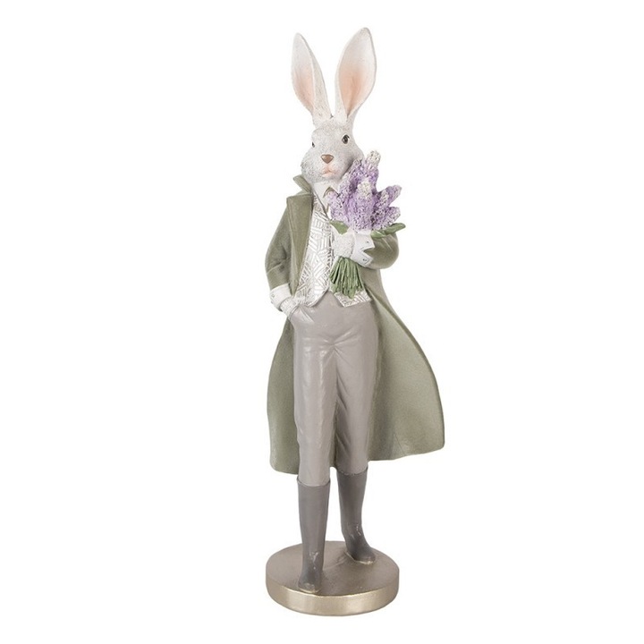 Figurina Iepuras Paste Baiat polirasina multicolora 17x15x53 cm
