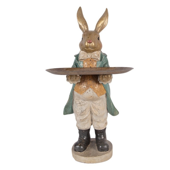 Figurina Iepuras Paste polirasina multicolora 20x23x46 cm