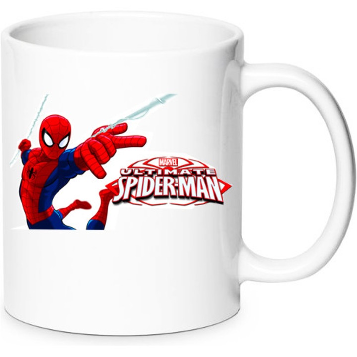 Cana ceramica Spider-Man 330ml, sigura pentru masina de spalat vase si cuptor cu microunde