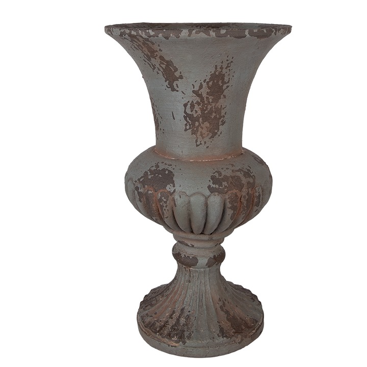 Саксия за цветя керамична сива Ø 30x52 см