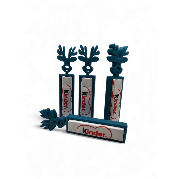 Reni decorativi pentru Kinder Chocolate, MoranQ, set 4 bucati, ecologici, stil festiv