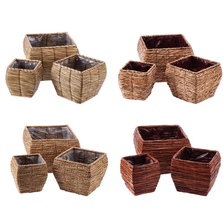 Set 12 ghivece flori 18 x 18 x 19, 24, 5 x 24, 5 x 22, 31 x 31 x 25 cm