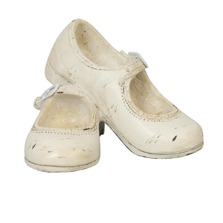 Decoratiune Pantofi polirasina bej vintage 12x10x8 cm