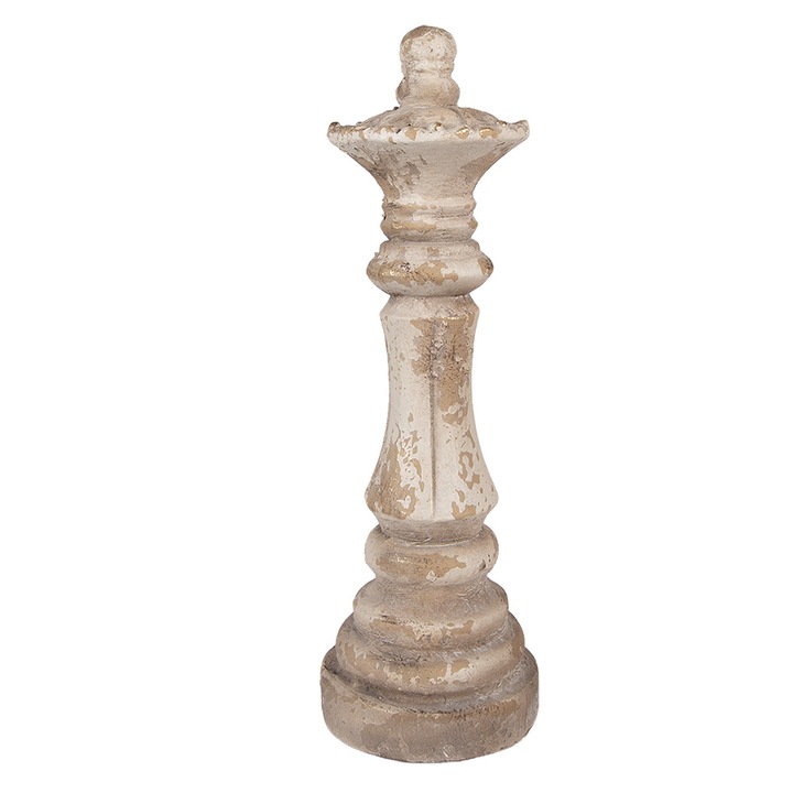 Декорация Керамична шахматна фигура бежова Ø 13x40 см