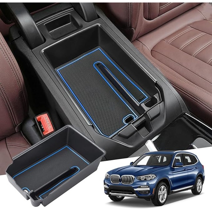 Organizator cotiera consola centrala, negru, 2019-2024, pentru BMW X3 G01, X4 G02, iX3, ABS