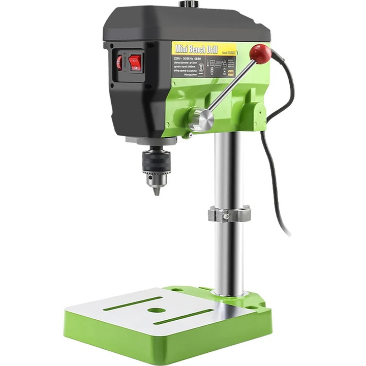 Mini masina de gaurit electrica, 680 W, prindere 1-13 mm, cursa 60 mm, 220 V