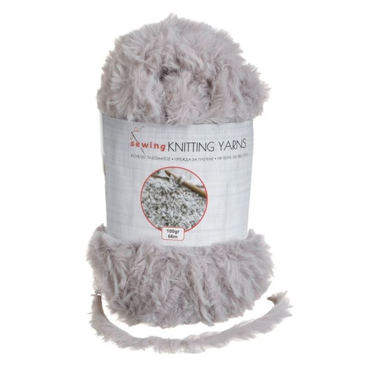 Fir De Tricotat Puffy Gri 100g 66m Pentru Tricotaj Gros Si Proiecte Voluminoase
