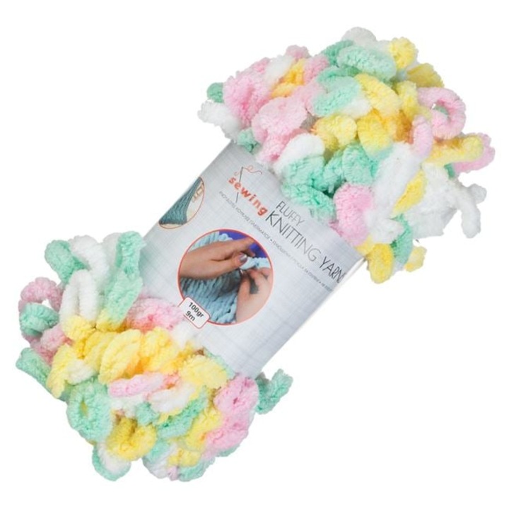 Fir Fluffy Multicolor Pentru Tricotat Din Poliester 100g 9m Pentru Tricotaj Cu Mainile