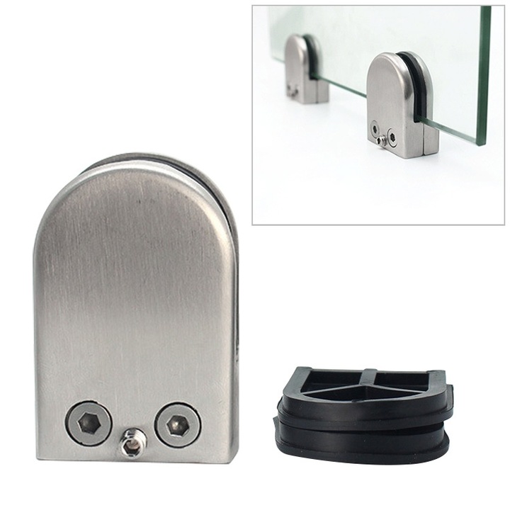 Cleme sticla 15-20mm, inox 304, baza plata