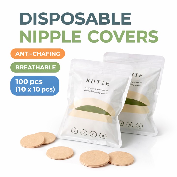 Protectii pentru mamelon de unica folosinta, bej, set 100 bucati, pentru barbati si femei