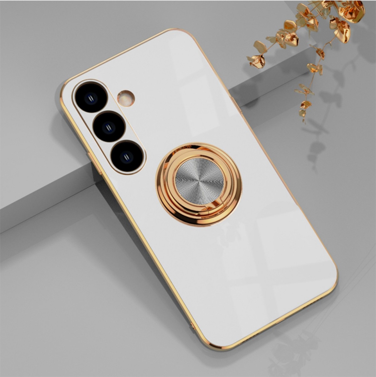 Husa telefon mobil rezistentă la șocuri, alb, pentru Samsung Galaxy S26 Ultra, protecție duală, suport pivotant 360°