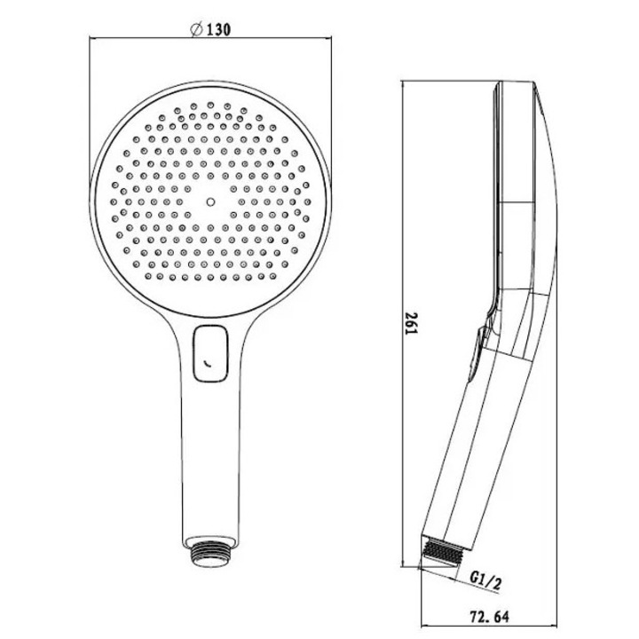 Kielle Set dus cu cap de dus 130mm, 3 tipuri de jet, crom/negru, EcoSpare