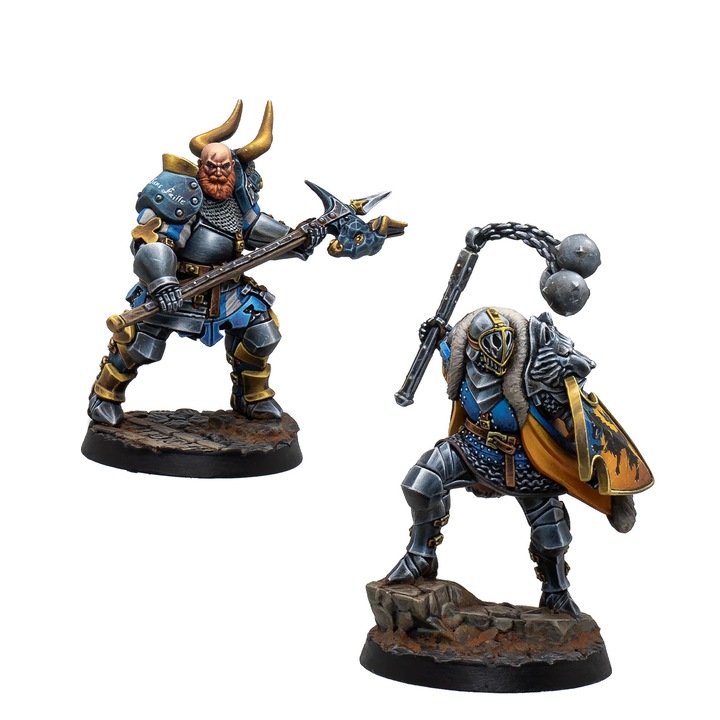 Разширение за игра Warcrow, Feudom Officers, Corvus Belli, 2 модела за сглобяване, сиво
