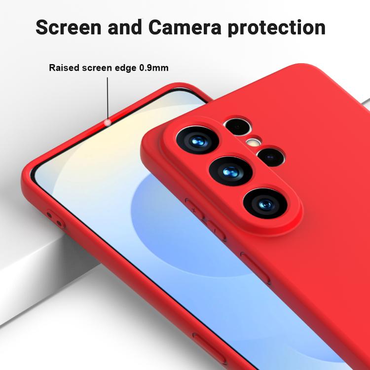 Husa pentru Samsung Galaxy S26 Ultra, Silicon Premium Catifelat, Protectie Camere, Microfibra In Interior, Rosu