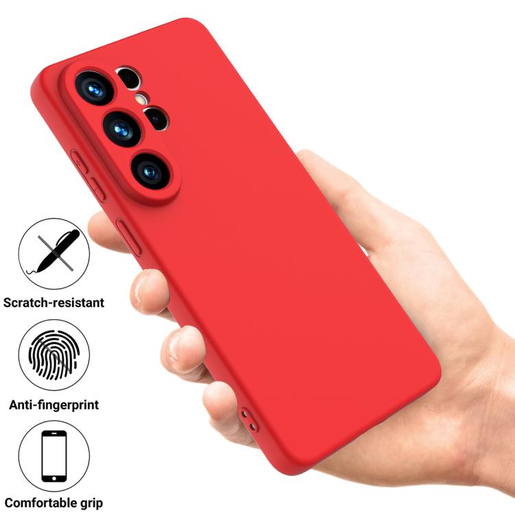 Husa pentru Samsung Galaxy S26 Ultra, Silicon Premium Catifelat, Protectie Camere, Microfibra In Interior, Rosu