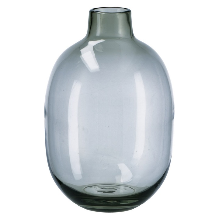 Vaza flori sticla gri 24 x 26 cm