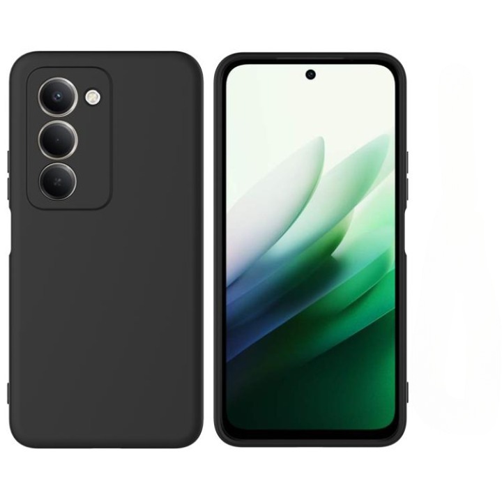 Xiaomi Redmi 15 4G / Redmi 15 5G kompatibilis szilikon hátlaptok, velúr belsővel, matt, fekete, Silicon