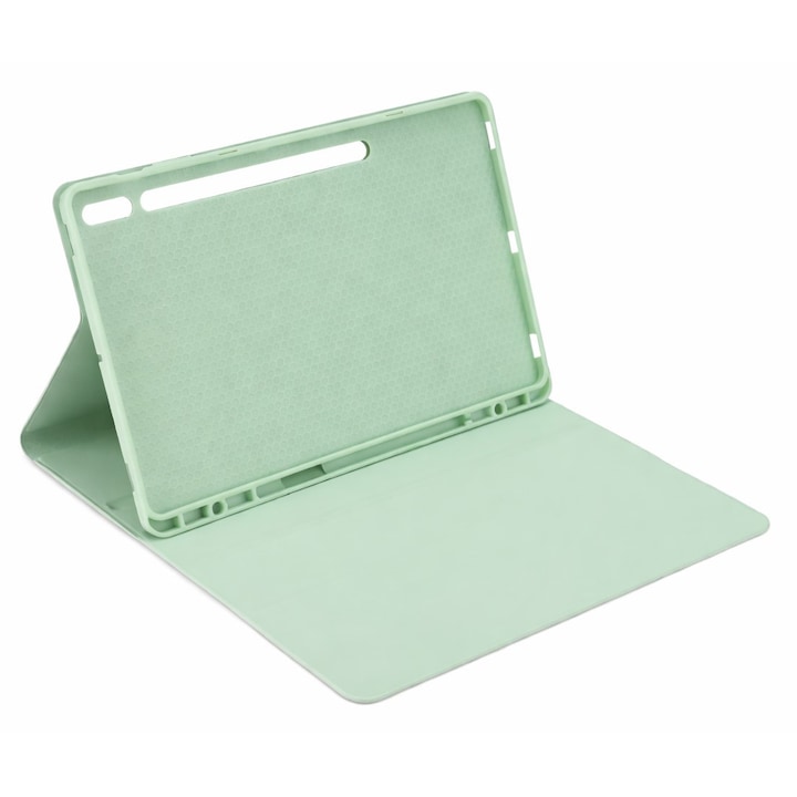 Husa office pentru tableta SAMSUNG GALAXY TAB S8 Model X700/X706 si S7 Model T870/T875/T876B, Sigloo, cu suport Smart Pen, Verde Azur