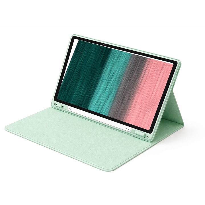 Husa Office pentru Samsung Galaxy Tab A7 (SM-T500/T505/T507), 10.4", Sigloo, stand Built-in, Protectie 360, Verde Azur