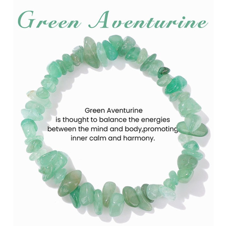 Bratara din aventurin verde, 18cm, handmade, unisex