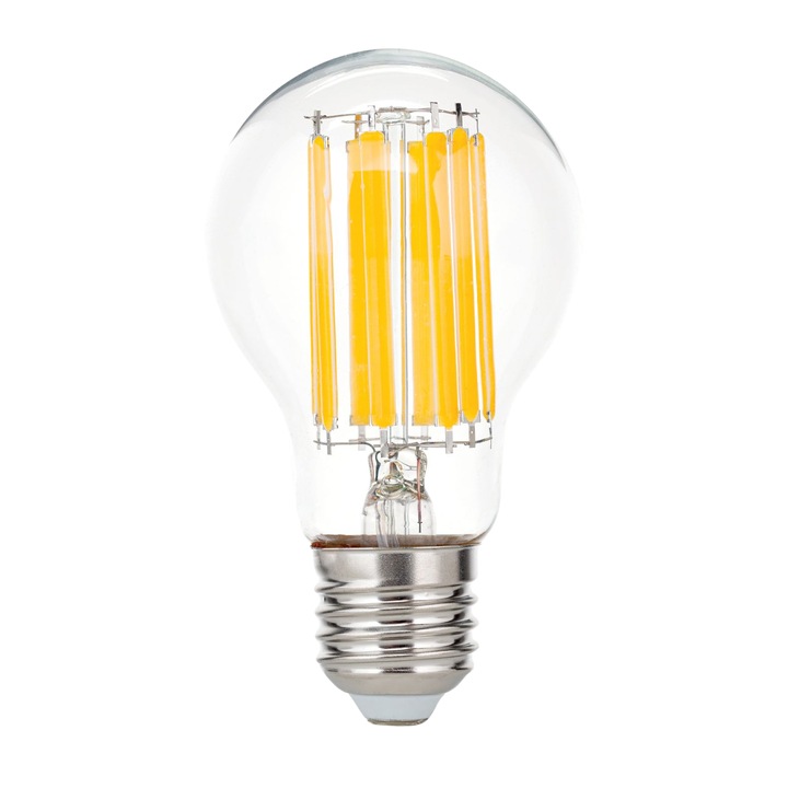 Прозрачна димируема LED крушка, E27, 15W, 2700K, 2000Lm топла бяла светлина ORION