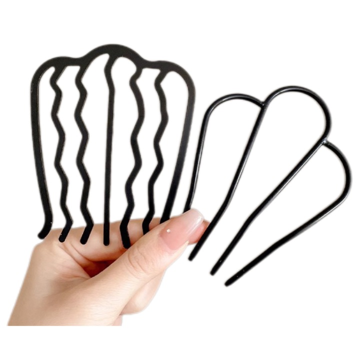 Set 2 piepteni metalici pentru par, vintage, pentru coafuri, mediu-lung