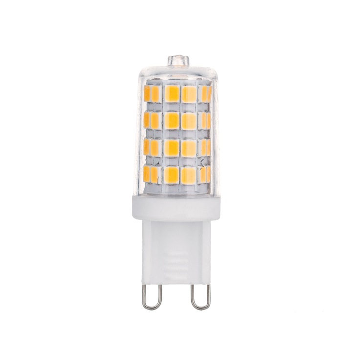 Прозрачна LED крушка, G9, 3.3W, 3000K, 350Lm топла бяла светлина Дължина 49мм, диаметър 17мм ORION