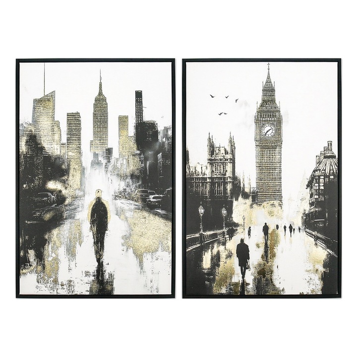 Set 2 tablouri decorative canvas City 60 x 90 cm