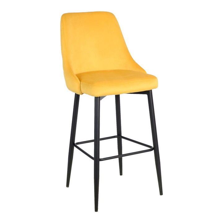 Zedna bárszék, sárga/fekete, 52x57x111 cm