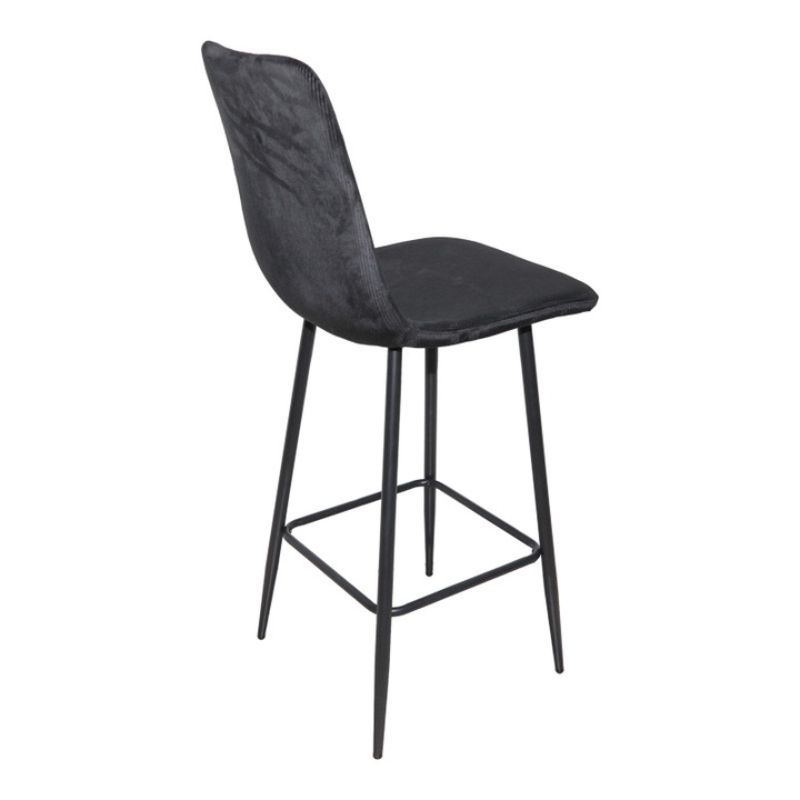 Scaun de bar Grato, negru/negru, 43.5x55x114 cm