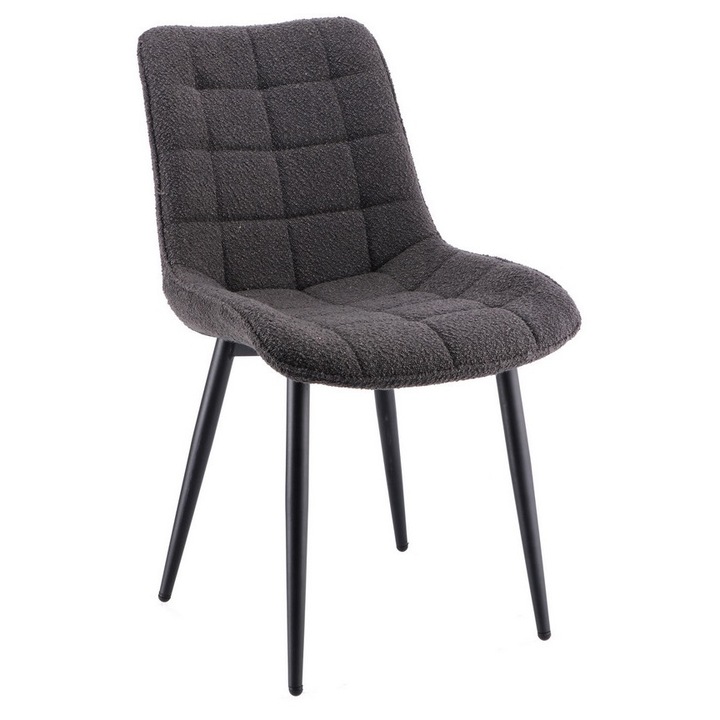 Set 4 scaune catifea gri Arles 49, 5 x 64, 5 x 84, 5 cm