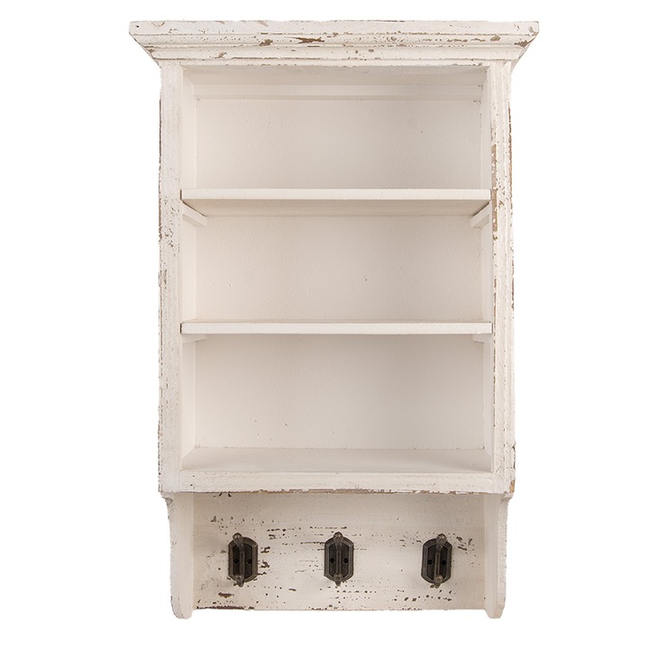 Raft perete lemn bej vintage 36x17x57 cm